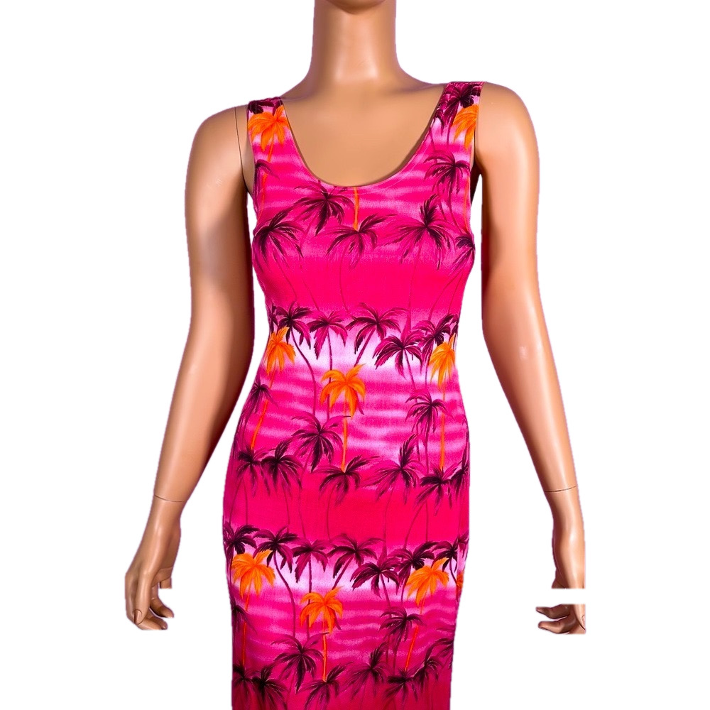 Y2K HAWAIIAN POOL SIDE DRESS perfect bathing suit cover Barbie Core Pink like … - Picture 3 of 12
